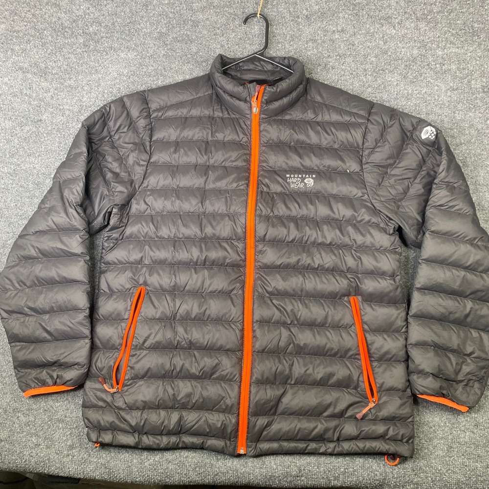 Mountain Hardwear Nitrous 800 Down Jacket Mens XL Gray Orange OM5717